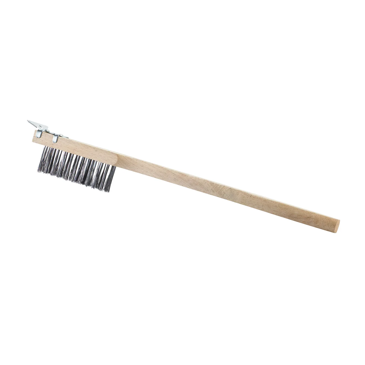 Browne USA 574267 Wire Brush, 20" Wood Handle, Steel Bristles, Scraper Included