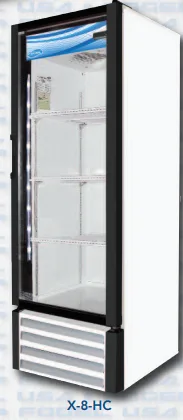 Howard-McCray X-8-HC Glass Refrigerator, 10 cu ft, 21"W x 23.625"D x 59.25"H, 1/5 HP, LED, Steel