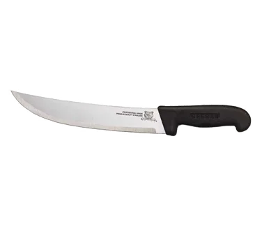 Omcan USA 12198 - Stamped 12" Steak Knife, Granton Blade, Plastic Black Handle, Butcher Knife