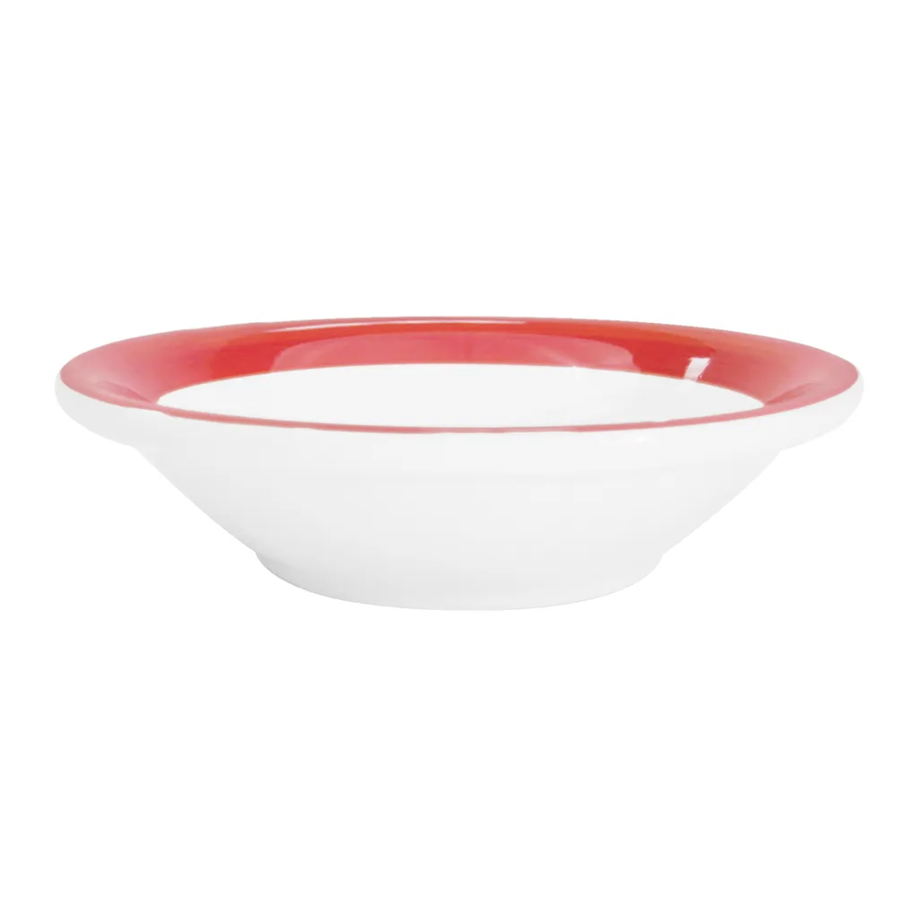 CAC China R-11-R Rainbow Fruit Dish, 4.75oz, 4.75" Dia, 1" H, Round, Red Ceramic, 1 Dozen