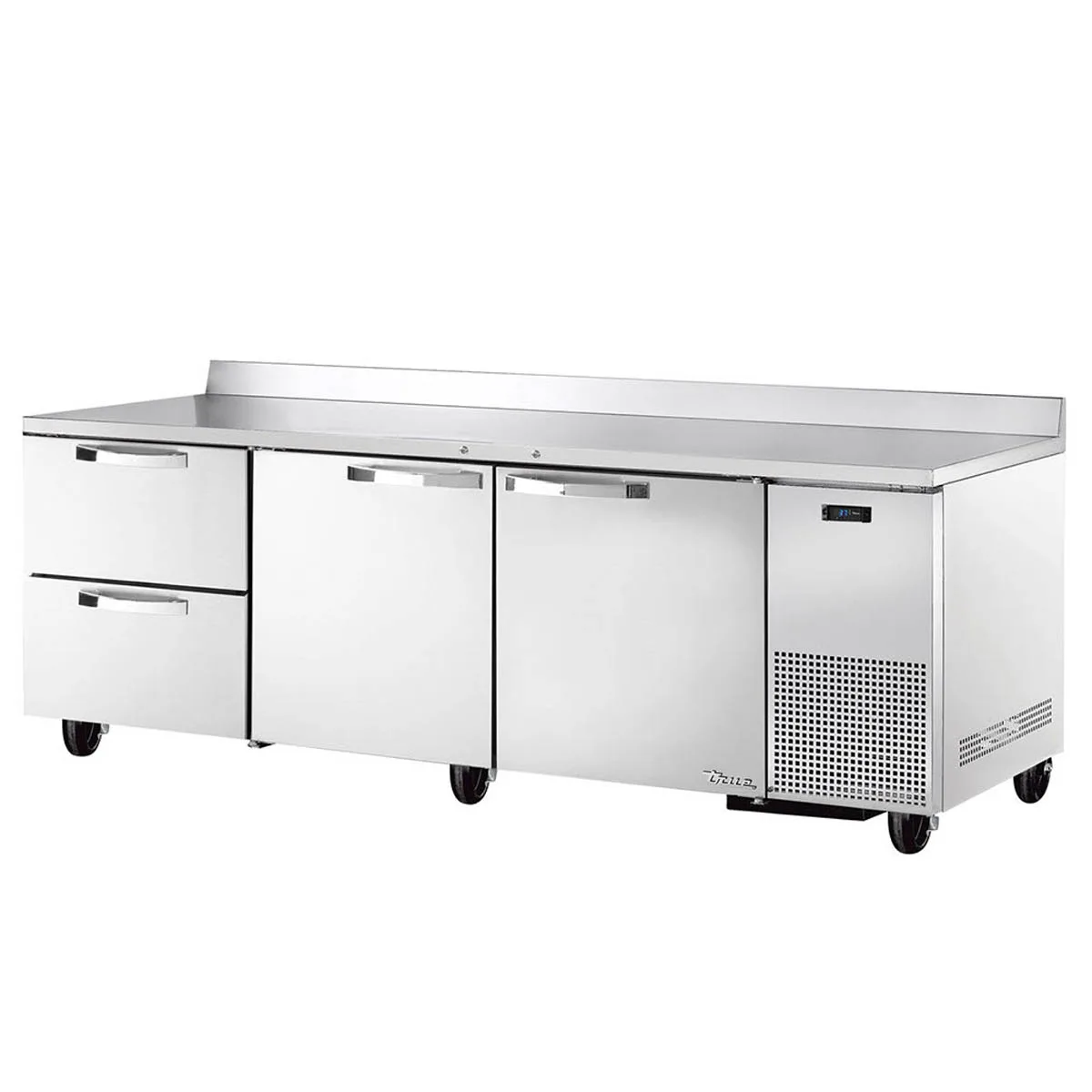 True TWT-93D-2-HC~SPEC3 93" 3-Section Worktop Refrigerator w/ 2 Drawers & 2 Doors
