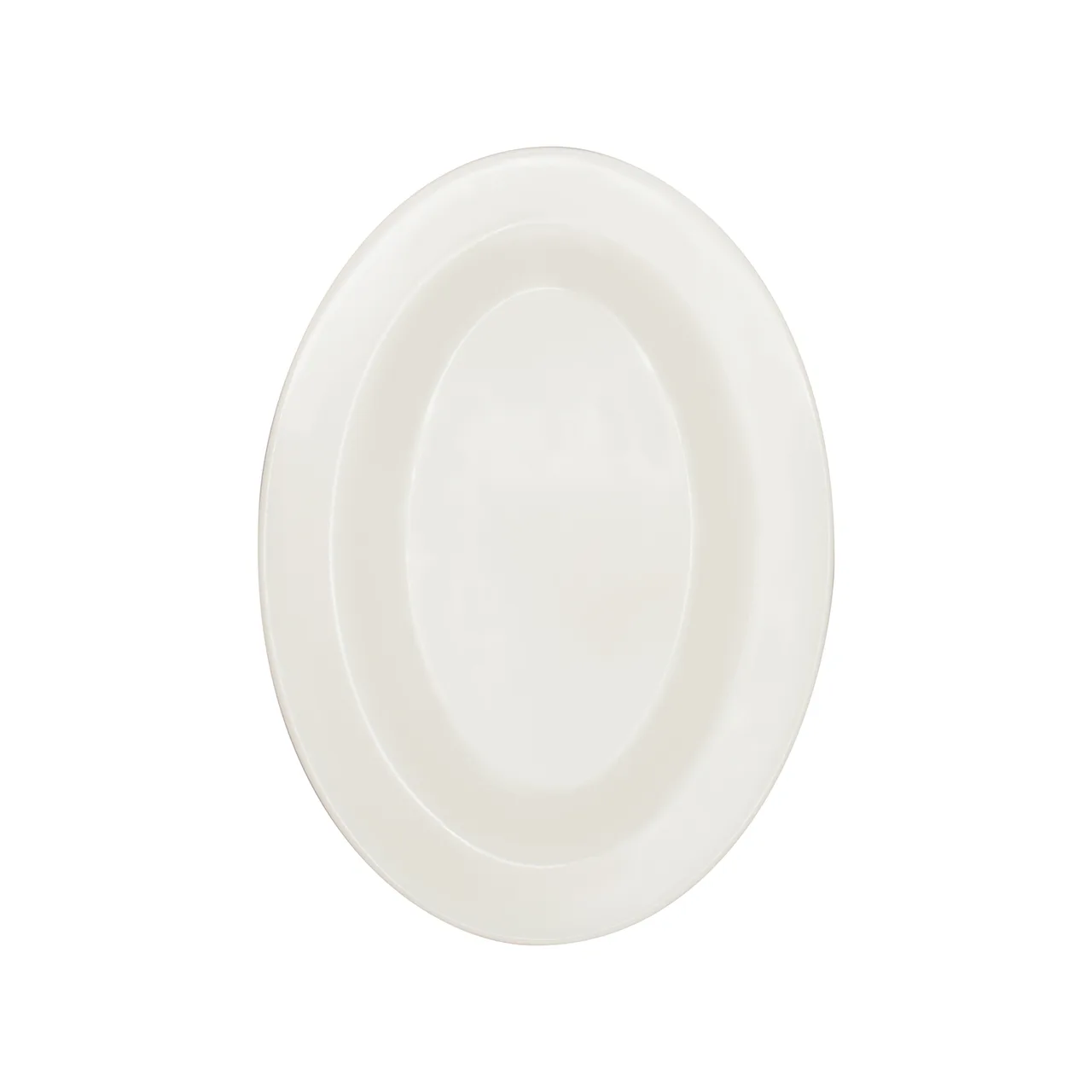 CAC China MLDRE-14 Oval Platter, 12.5" W x 8.875" D x 1.125" H, White Melamine - 1 Dozen