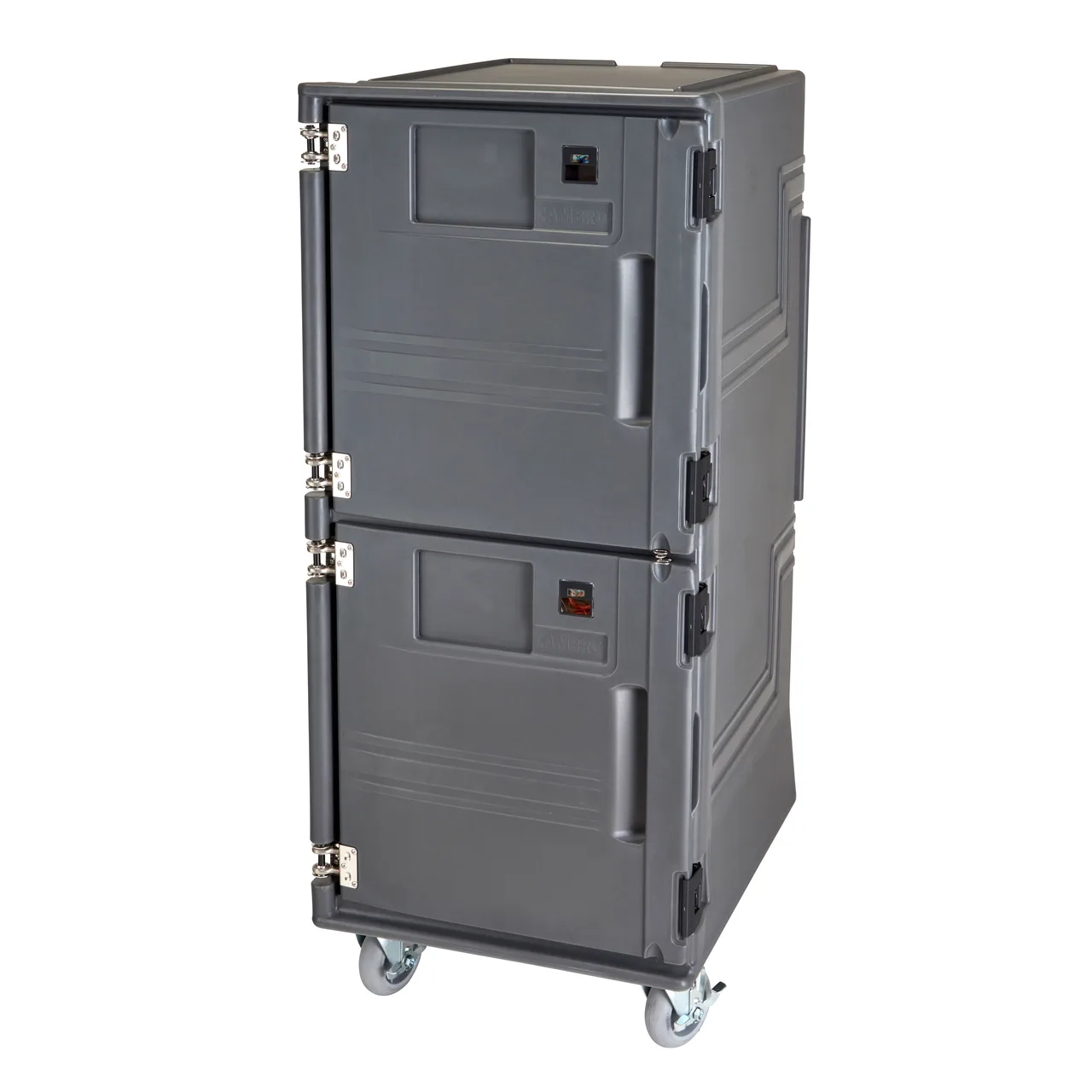 Cambro PCUCHSP615 2-Compartment Heated Holding Cabinet, 28"W x 35.75"D x 66"H, 32 GN 1/1 Pans Capacity, Polyethylene Exterior, Charcoal Gray