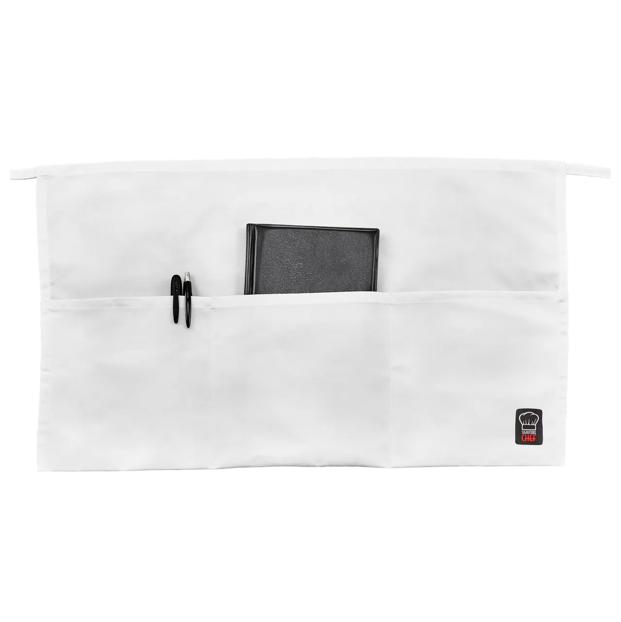 Winco WA-1221W Waist Apron, 21-3/4"L X 12-1/2"W (3) Pockets, Machine Wash And Dry, white