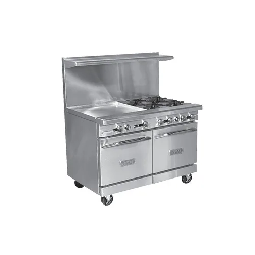 Royal Range of California RR-2G36-126C 48" Gas Restaurant Range w/ (2) Open Burners, 36" Griddle, (1) Convection Oven, (1) Open Cabinet Base, 150.000 BTU
