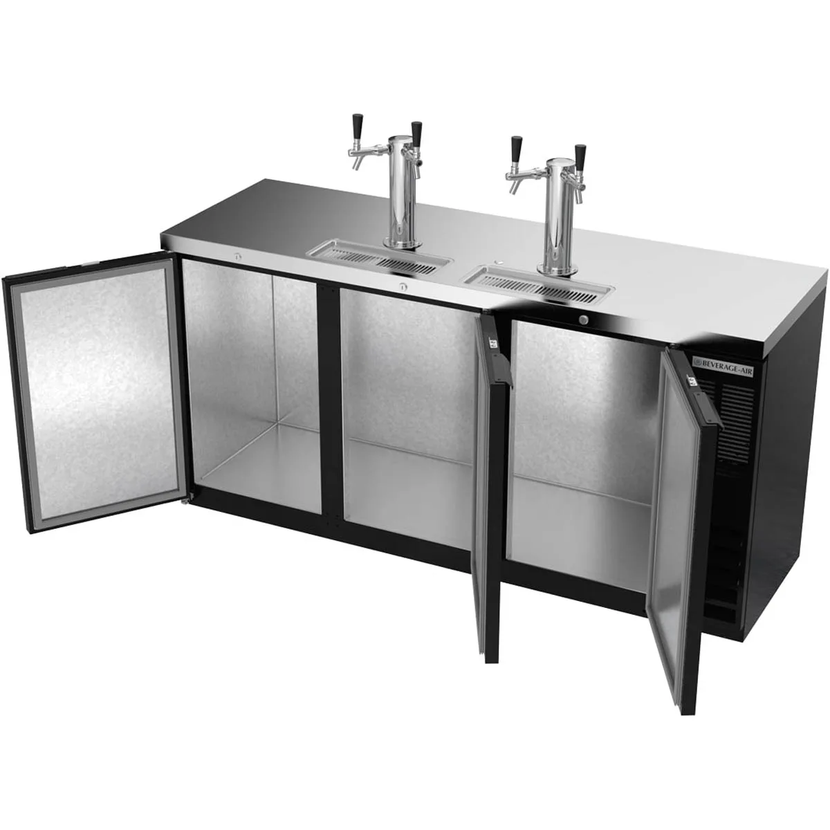 Beverage Air DD72HC-1-B 72" Draft Beer Cooler w/ 3 Kegs, 19.95 cu. ft., 2 Dual-Tap Towers
