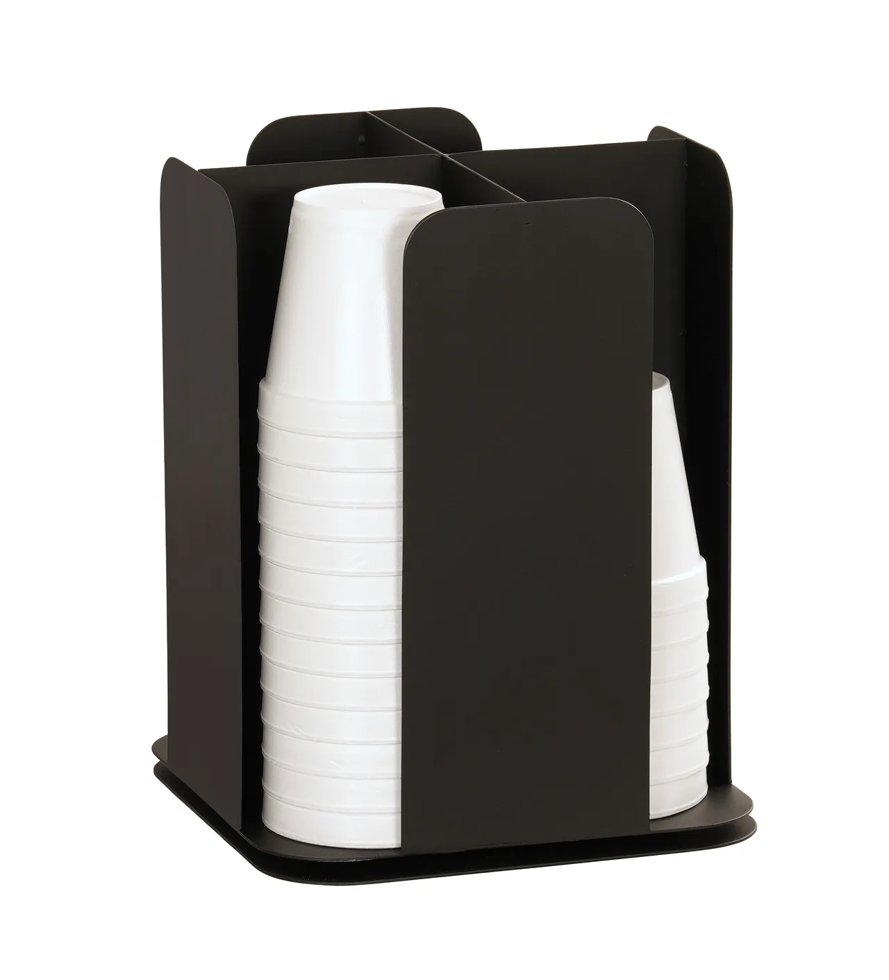 Cal-Mil 23845-13 Cup/Lid Holder 9.75" Dia x 12.5" H Holds Cups to 4" Dia Black Powder‑Coated Metal