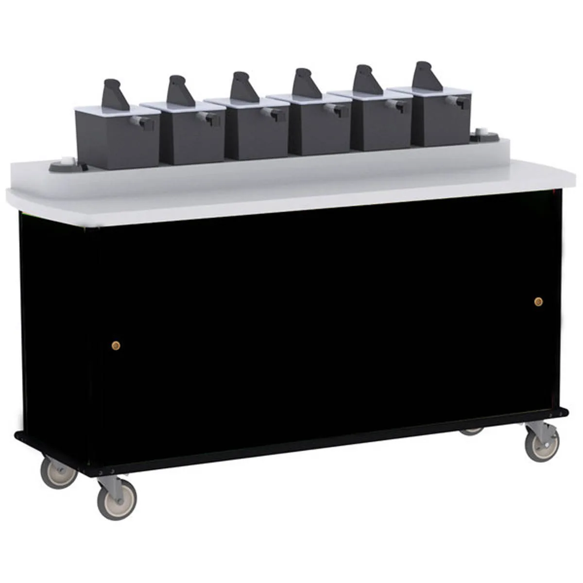 Lakeside 70430 Condi-Express Mobile Condiment Cart w/ 6 Pumps, 2 Cup Dispensers