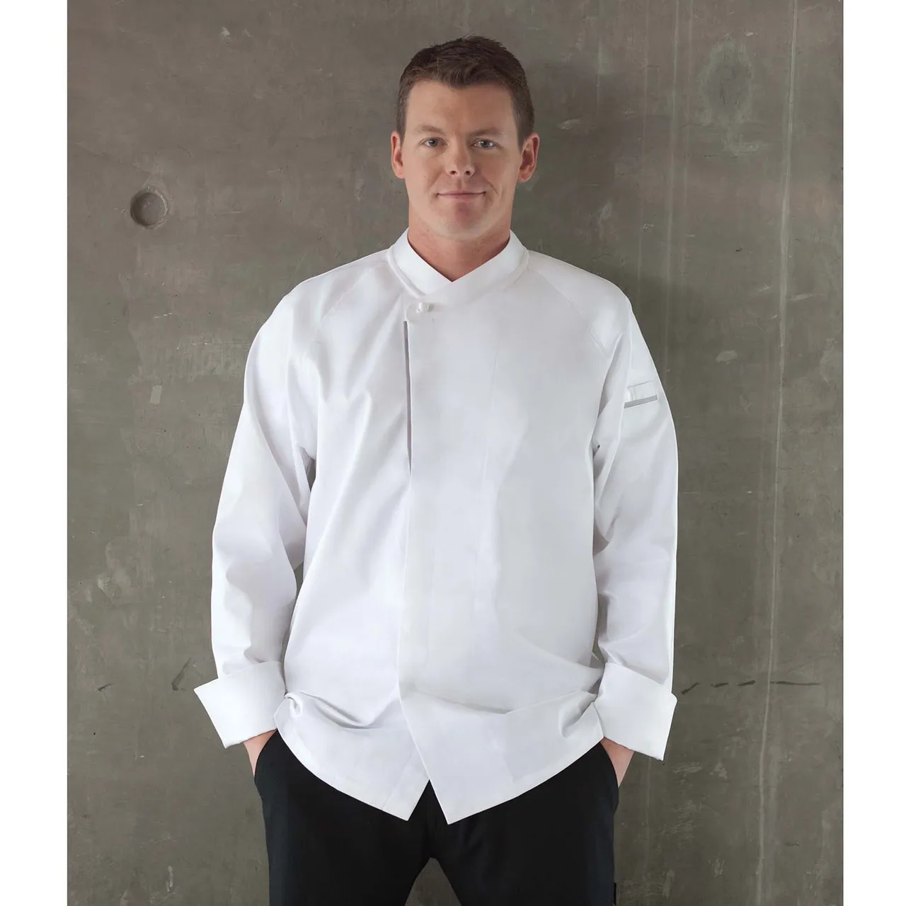 Chef Works ECRO-WHT-52 Chef Coat, Long Sleeve, 100% Super Comb 120 Cotton, White, Size 52