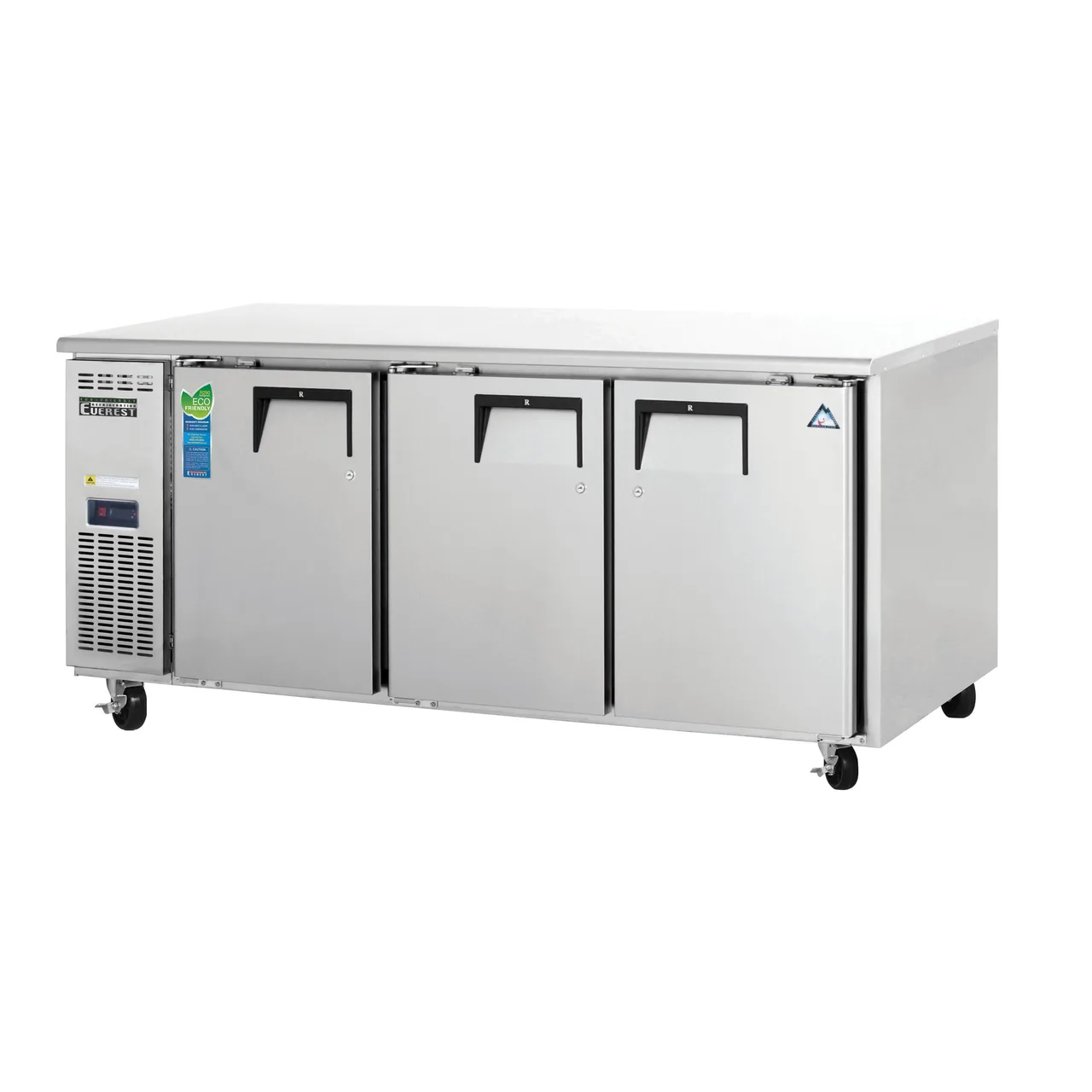 Everest ETR3 71" Three Section Undercounter Refrigerator w/ 3 Doors, 22 cu. ft.