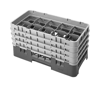 Cambro 10HS800119 Camrack Glass Rack, Half Size, Sherwood Green, 10 Compartments, 8.5in Height, 3.4375in Diameter