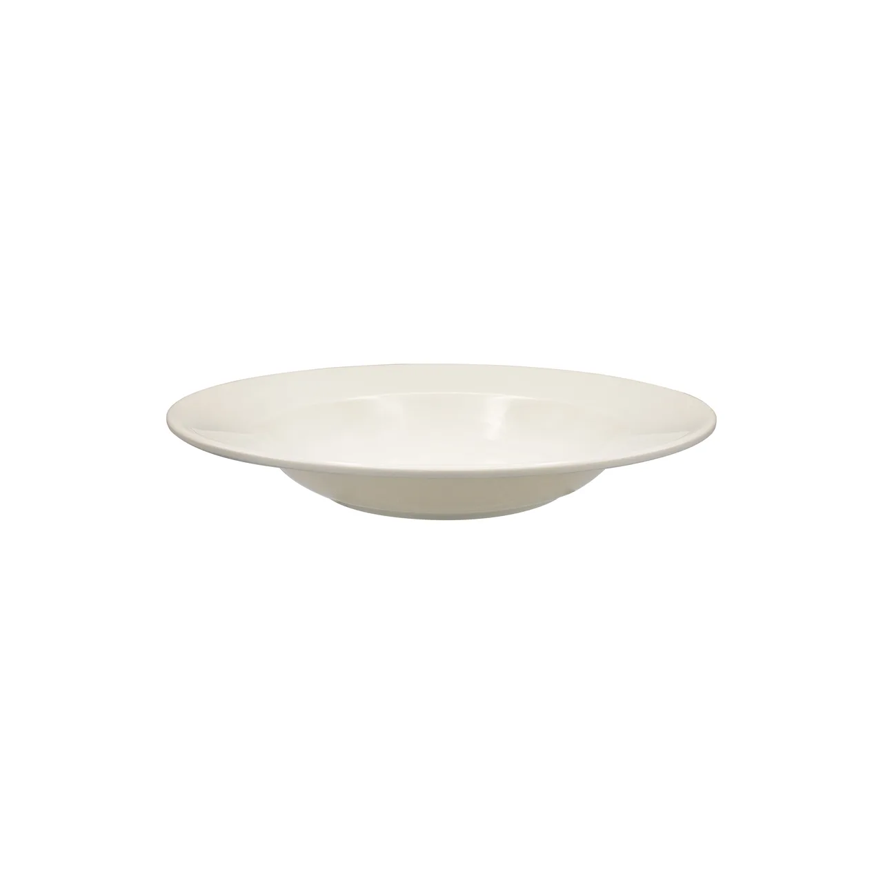 CAC China MLDRE-3 Dwight Rim Soup Plate, 10 oz 9"×9"×1.5" Deep Round Melamine, Ivory - 1 Dozen