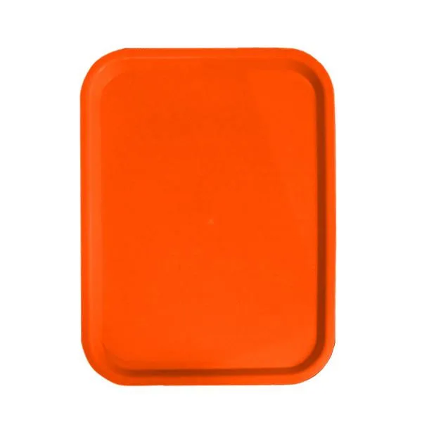 Omcan USA 80097 Fast Food Tray – Rectangular Basket Weave Design, 12" x 16", Polypropylene, Orange