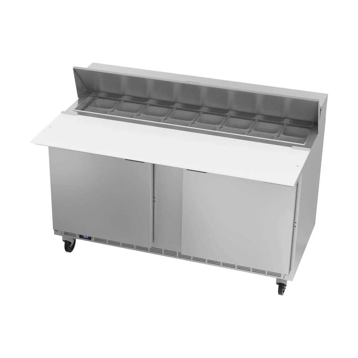 Beverage Air SPE60HC-16C 60" Two Section Sandwich/Salad Prep Table w/ 2 Doors, 16 pans, 16 cu. ft.