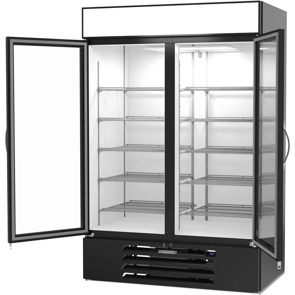 Beverage-Air MMF49HC-1-B-IQ 52" 2 Glass Door Merchandiser Freezer in Black, 46.2 cu. ft.