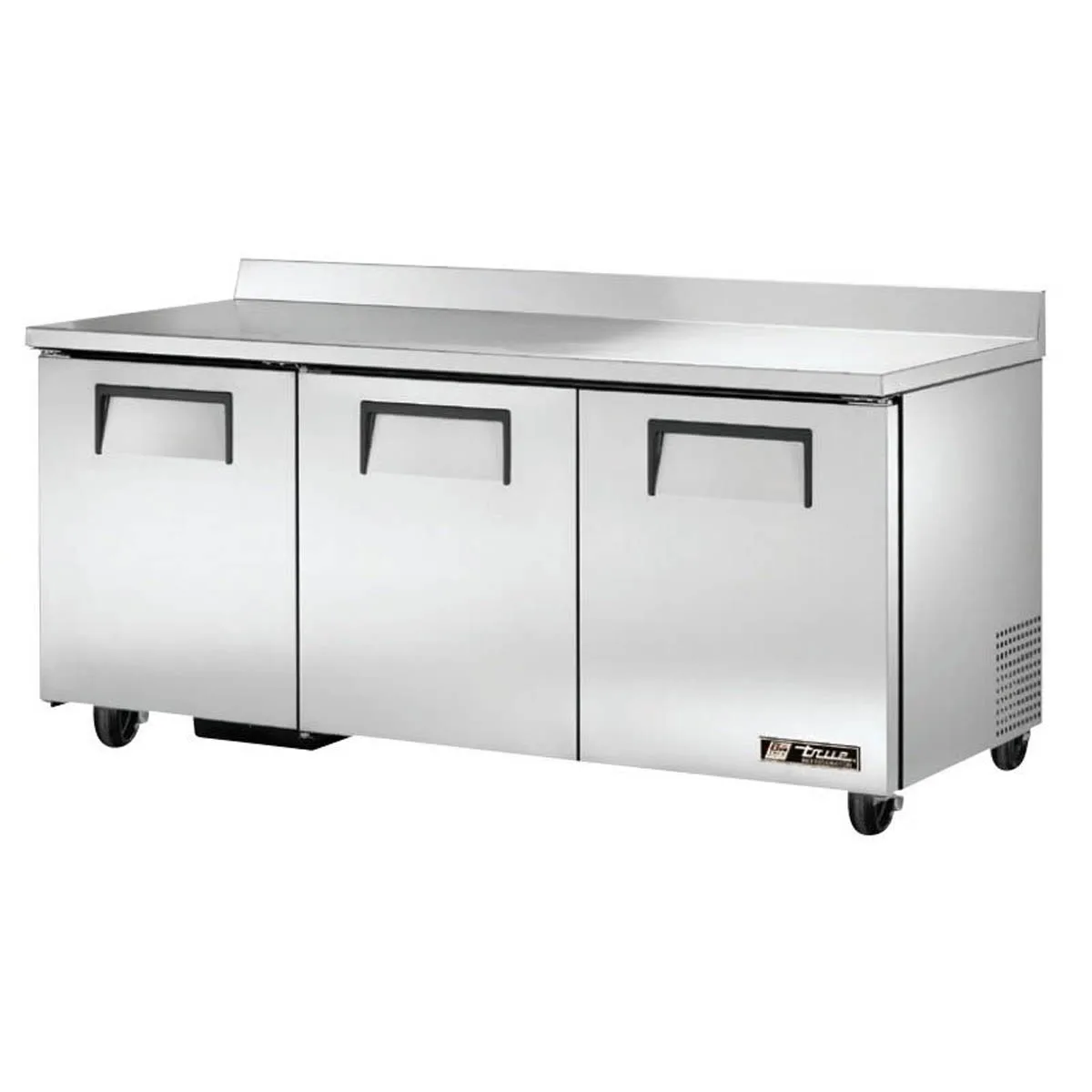 True TWT-72-HC 72" 3-Section Worktop Refrigerator w/ 3 Doors, Rear Mounted