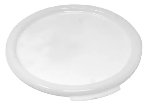 Omcan USA 80173 Round Polypropylene Food Storage Container Lid, White, Fits 6-8 Qt Containers