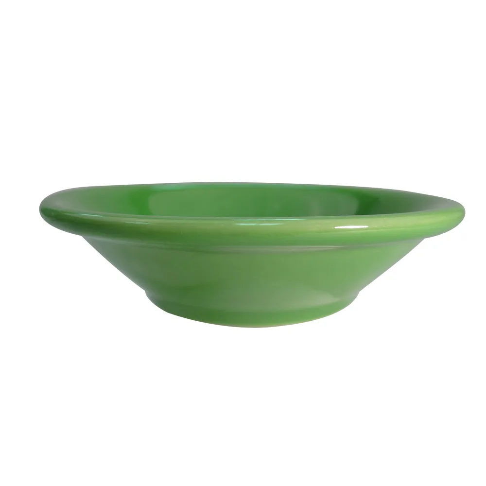 CAC China LV-11-G Fruit Dish, 4-3/4" Green Ceramic Round 4-3/4 Oz., 4-3/4" Dia. 1" H - Dozen