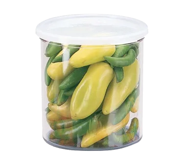 Cambro CCP12152 Clear Polycarbonate 1.2‑Quart (4‑7⁄8" Dia.) Round Crock, Polyethylene Lid