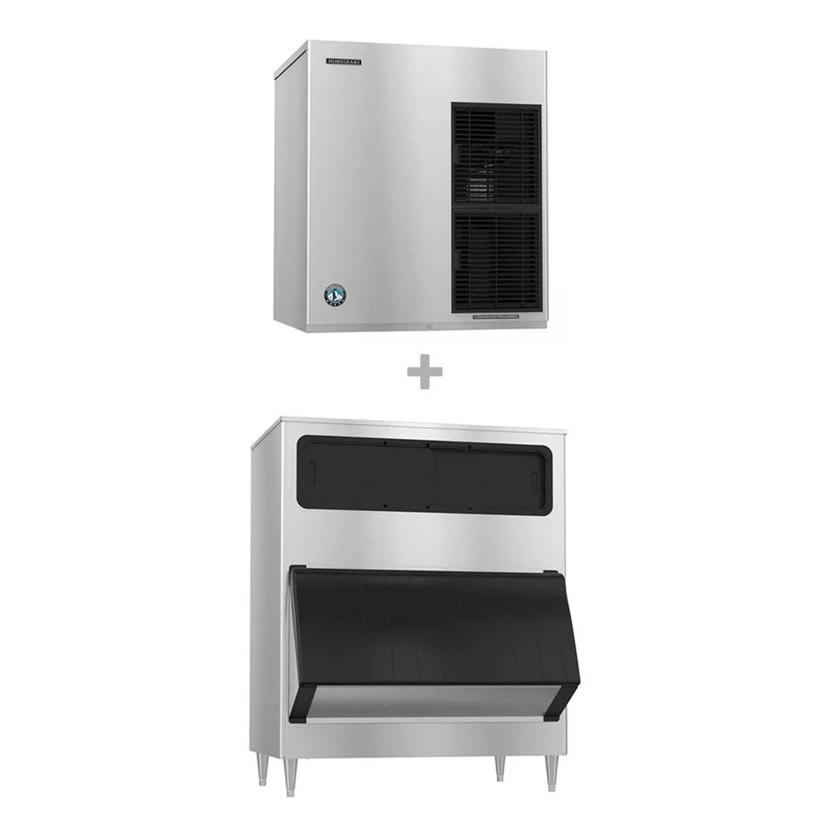 Hoshizaki F-1501MAJ-C/B-1150SS Air Cooled Nugget 1327 lb Ice Machine with Bin, 1148 lb Storage