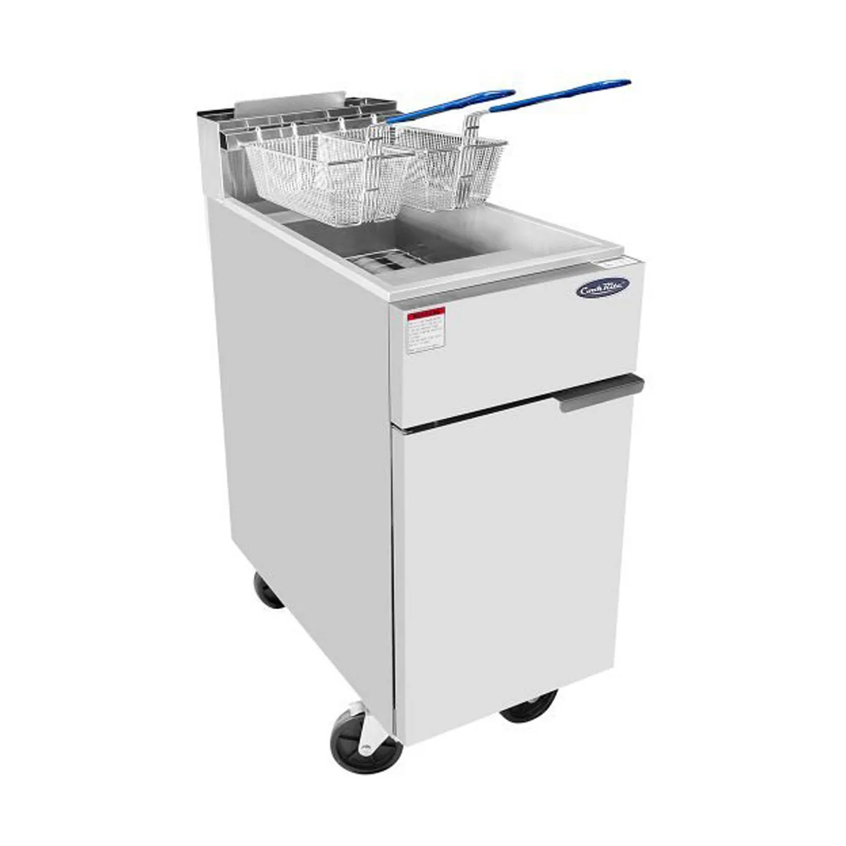 Atosa USA ATFS-50-NG 15" Floor Model Full Pot Natural Gas Fryer, 50 Lbs, (4) Burners, 136.000 BTU