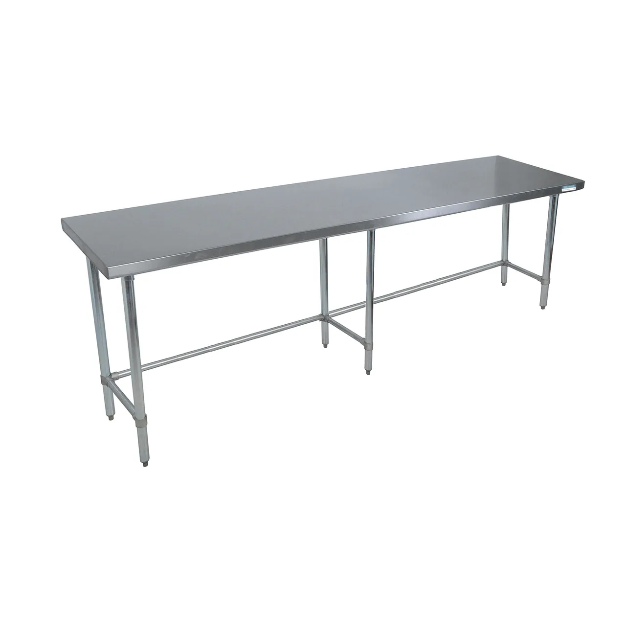 BK Resources VTTR5OB-6030 60" Open Base Work Table with Side & Rear Crossrails, 5" Backsplash