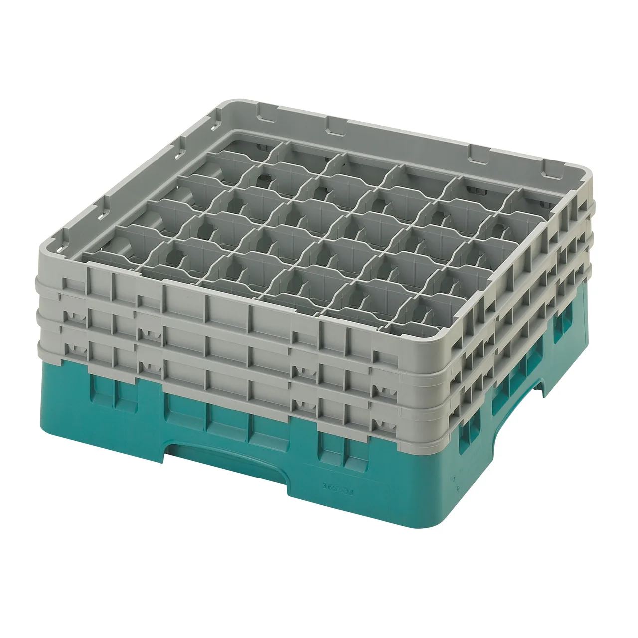 Cambro 36S638414 Camrack Glass Rack, Teal, Full Size, 19-3/4 x 19-3/4, 36 Compartments, 2-7/8 Max Dia, HACCP