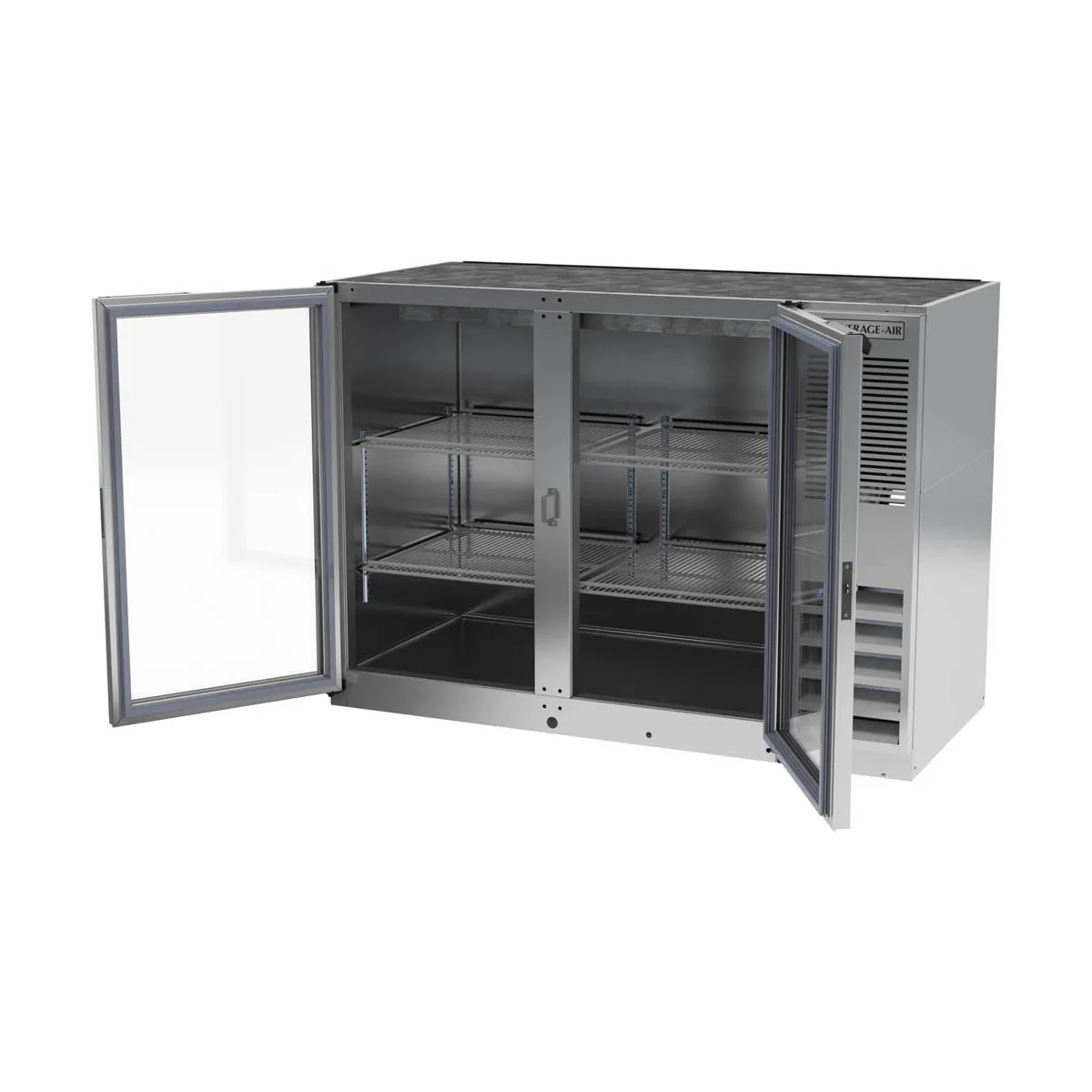 Beverage Air BB48HC-1-G-S 48" 2 Section Black Back Bar Cooler with Glass Door