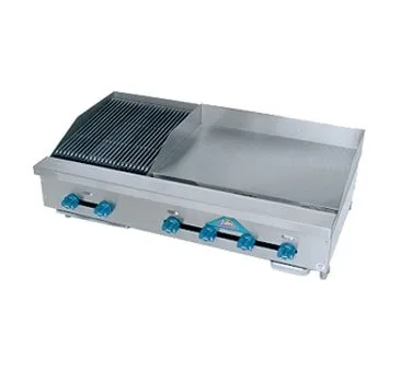Comstock-Castle FHP48-30-1.5LB 48" Countertop Gas Griddle/Charbroiler Combination, 112.000 BTU