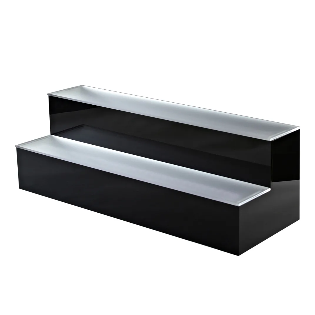 Krowne KR-2T42-L 42" Two Tier Royal Series Lighted Countertop Liquor Display, 21 Bottles