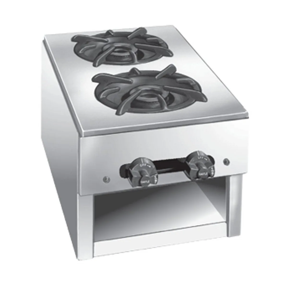Comstock-Castle 1091 10" Countertop Gas Hotplate with (2) Burners, Manual Controls, 24.000 BTU