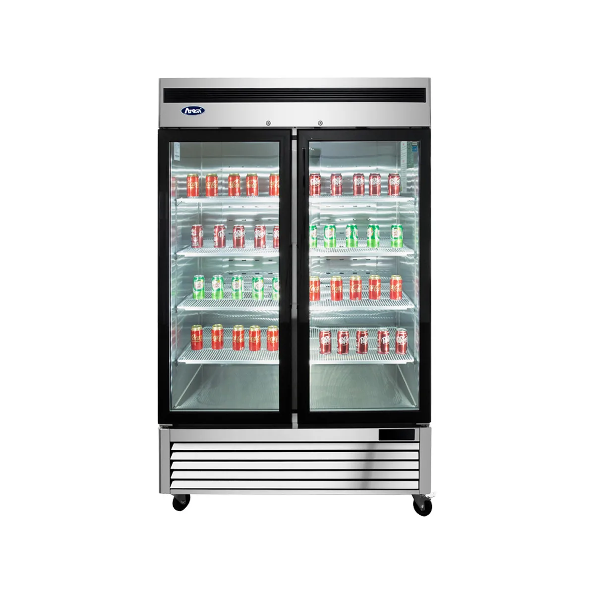 Atosa USA MCF8707GR 54" 2-Section Merchandiser Refrigerator w/ 2 Glass Door, 44.8 cu. ft.