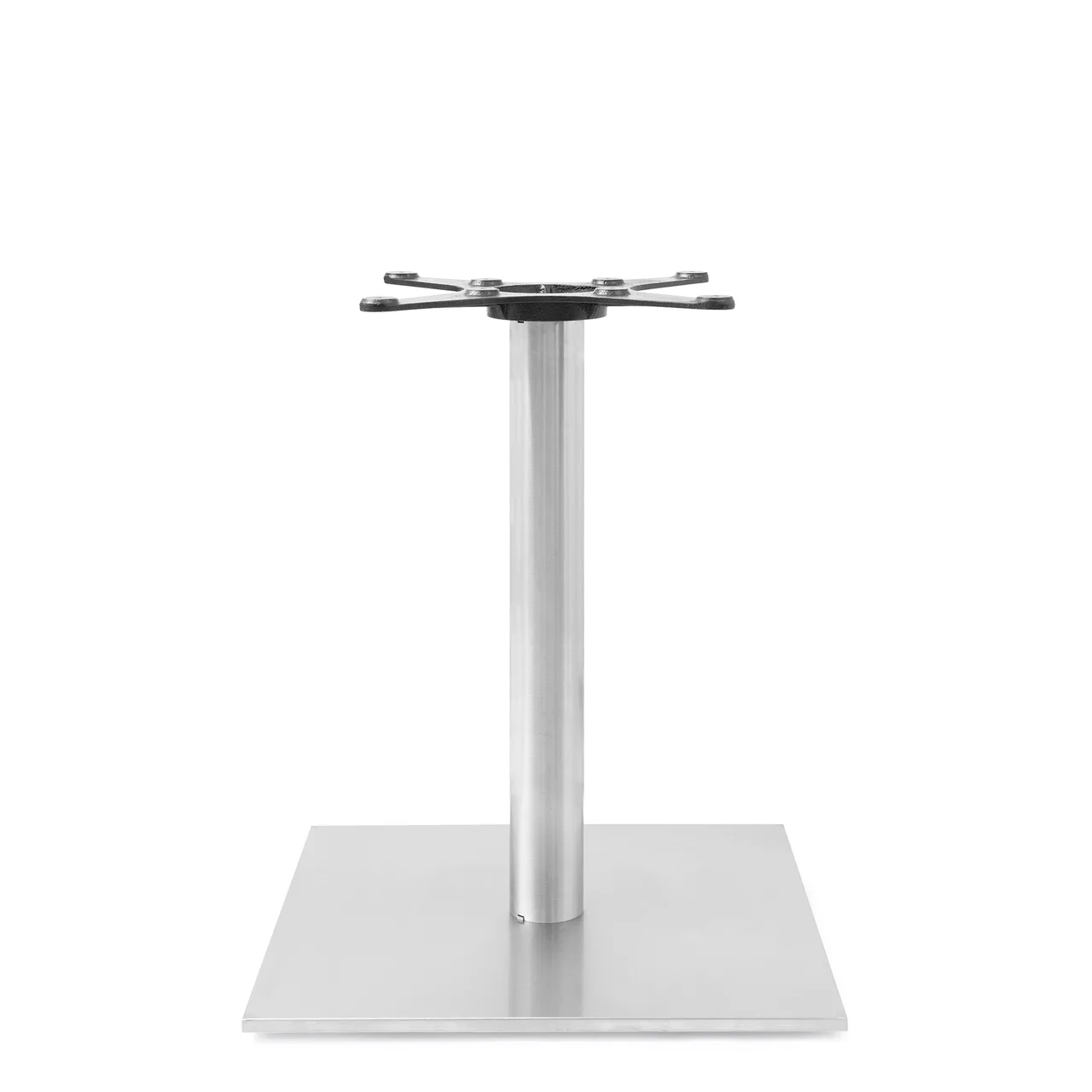John Boos STB-2230-X Dining Height Table Base, 21x21 Base, Brushed Stainless Steel, 3 Round Column