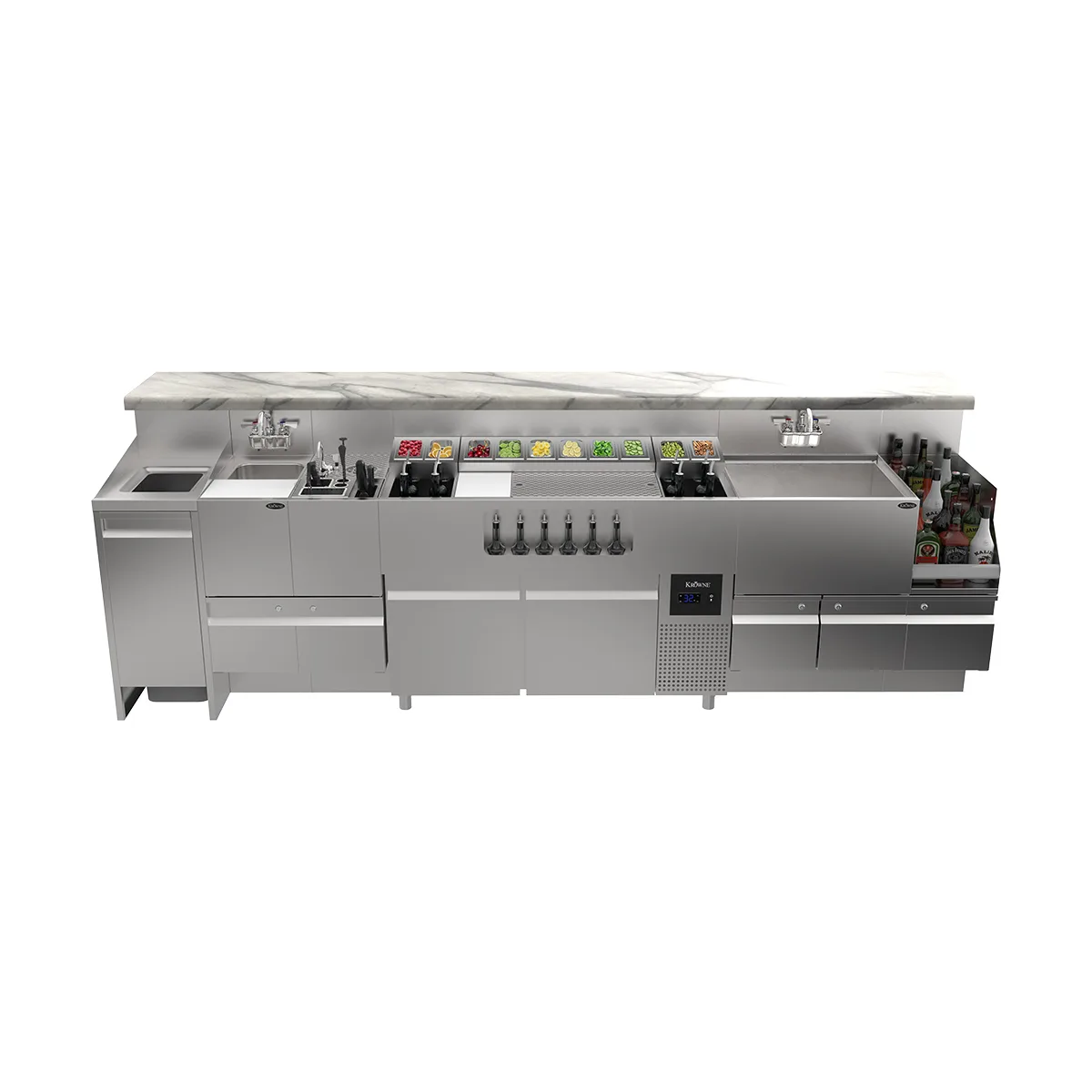 Krowne AL24-AL122-R 122" One Twenty Two Alchemy Series Workstation / Refrigerated Base