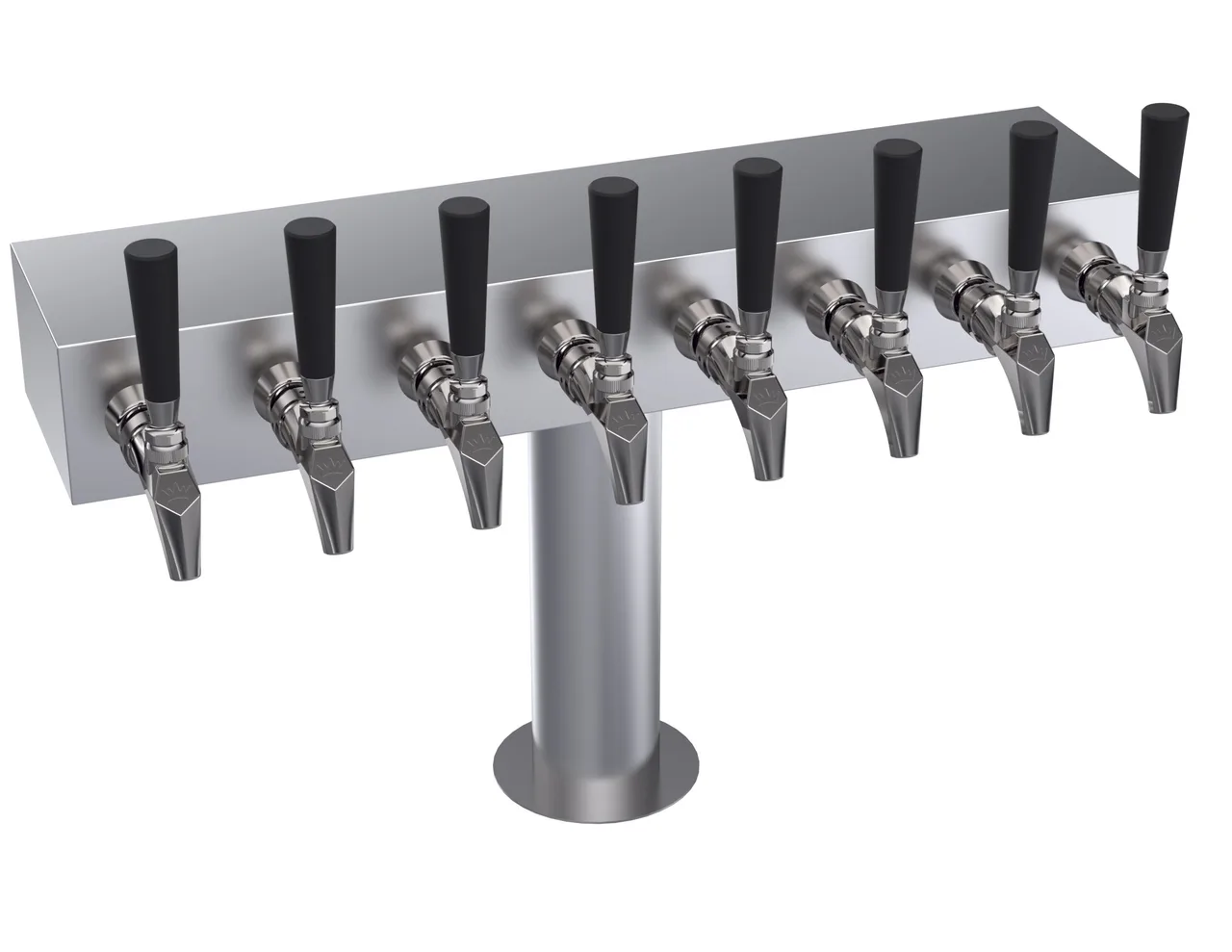 Krowne KTH-8S Draft Beer Tower, 24" Column, Brushed Stainless Steel, Glycol‑Cooled, Eight‑Tap