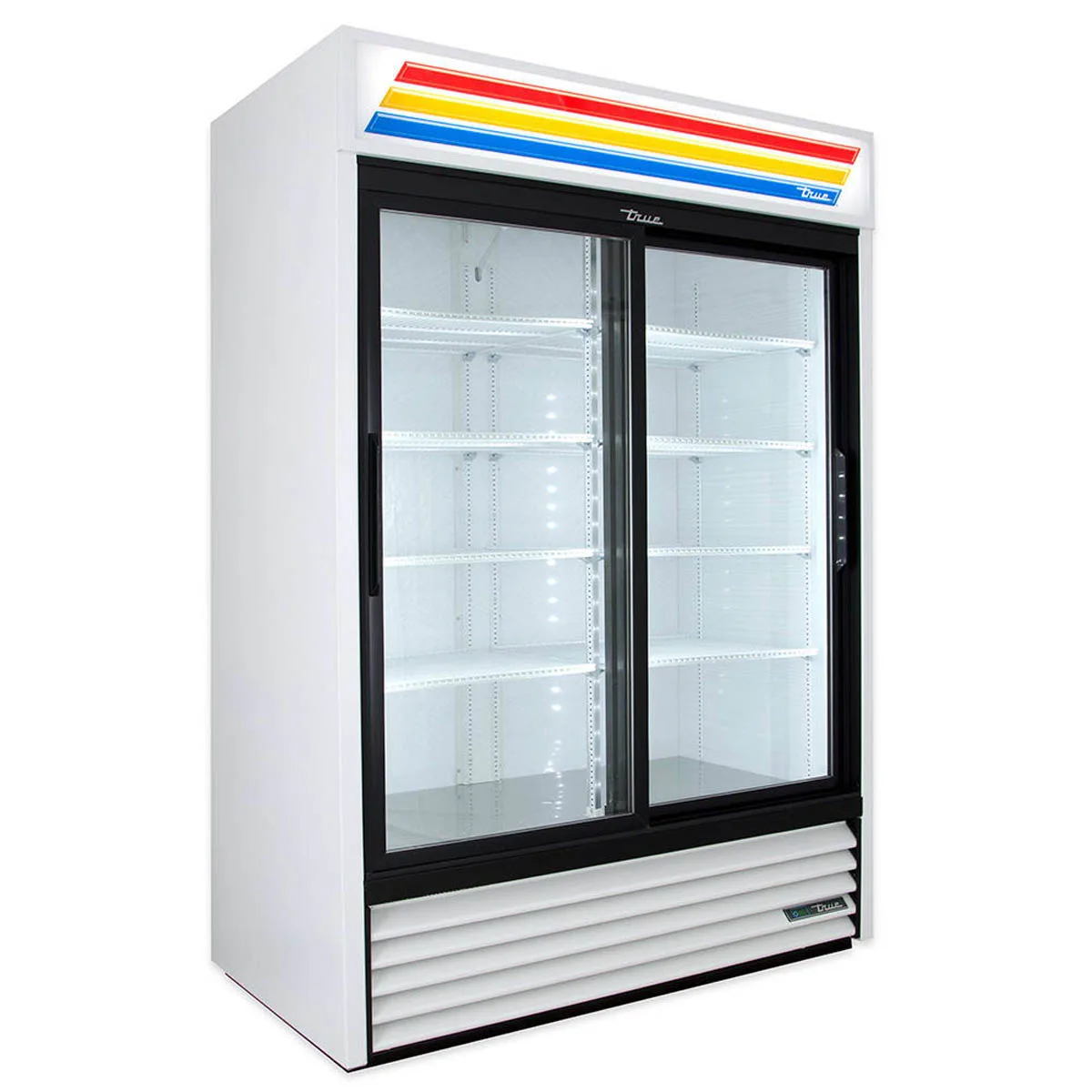 True GDM-47RL-HC-LD 54" 2-Section Rear-Load Glass Sliding Door Refrigerated Merchandiser