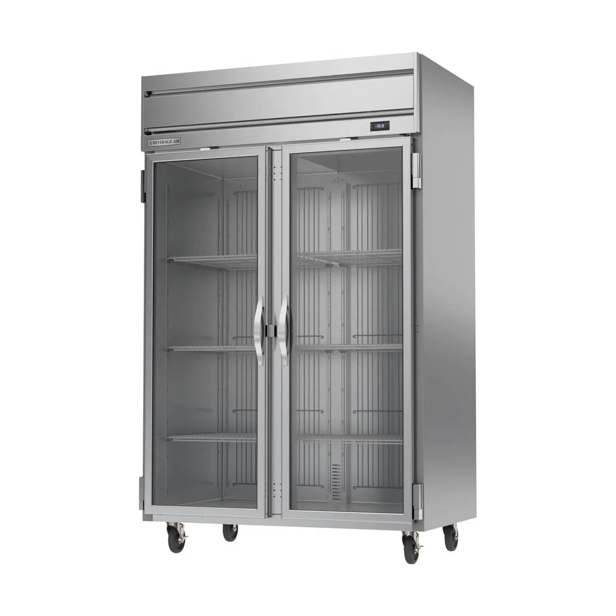Beverage Air HFS2HC-1G 52" 2-Glass Door Reach-In Freezer, Top Mounted, 46.29 cu. ft., Stainless Steel