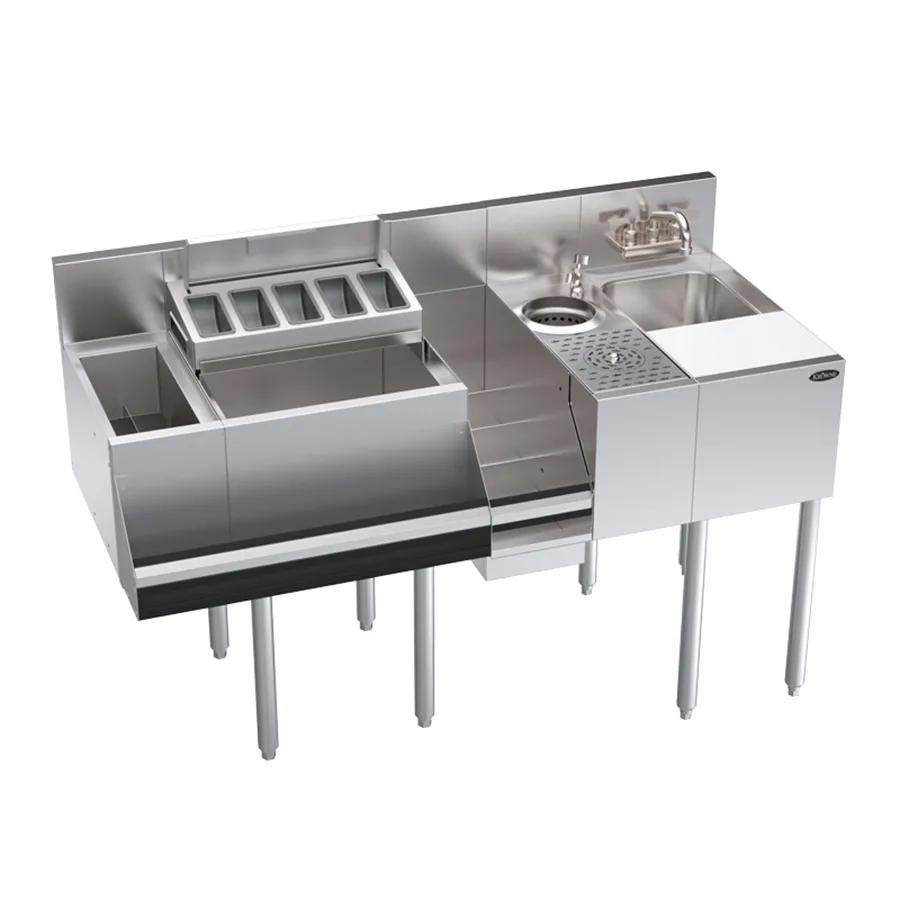 Krowne KR24-MX54-7 54" Blender Station Underbar Ice Bin/Cocktail Station w/ 7 Circuit - 69 lbs / Center