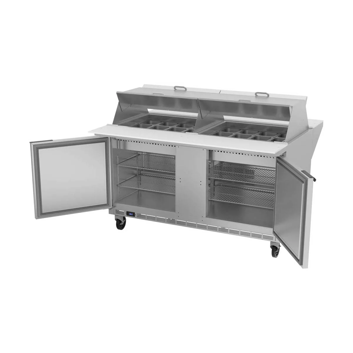 Beverage Air SPE60HC-24M-DS 60" Mega Top Sandwich / Salad Prep Table w/ 2 Doors, 24 Pans, 16 cu. ft.