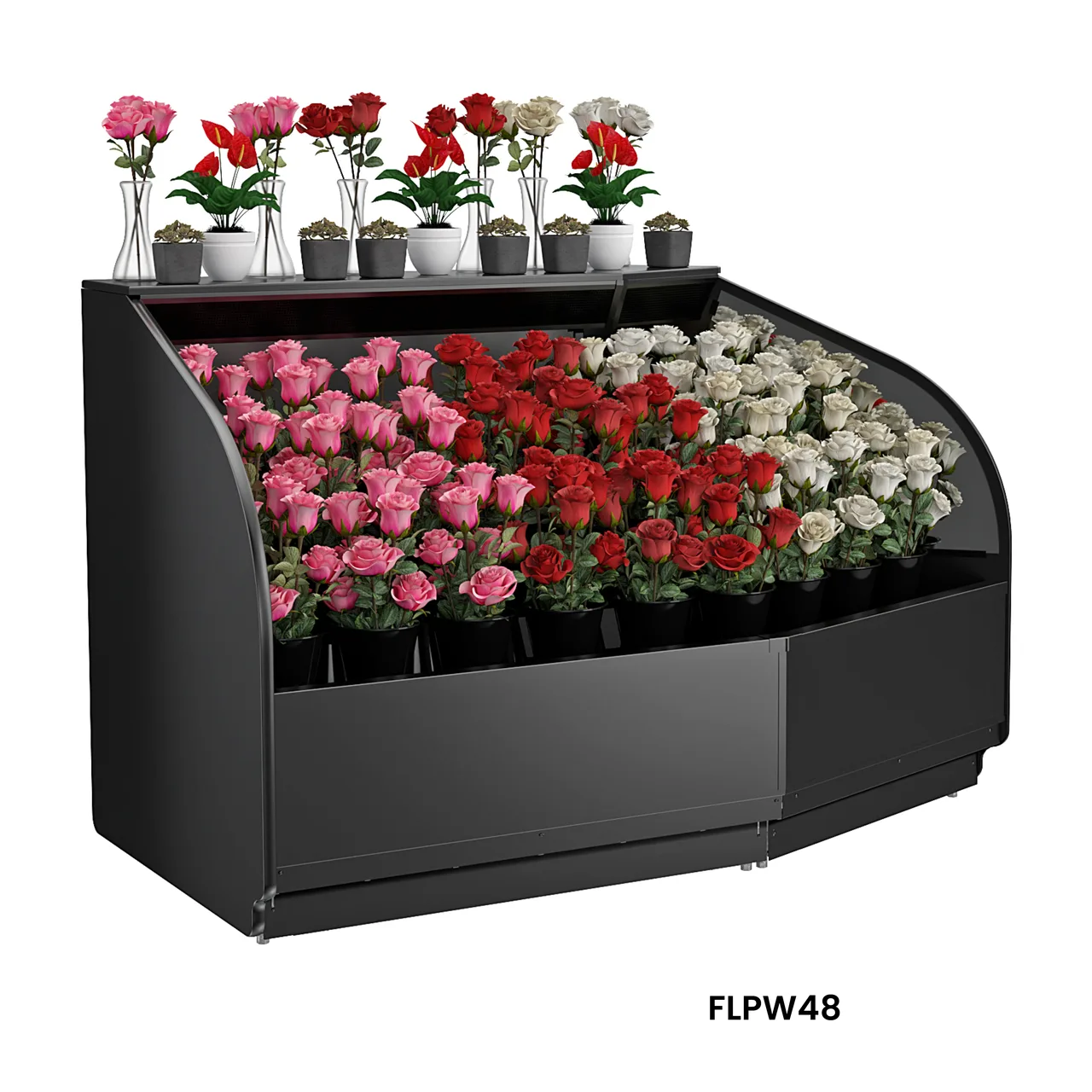Structural Concepts FLPW48 85" Allure Self-Service Refrigerated Low Profile Wedge Merchandiser
