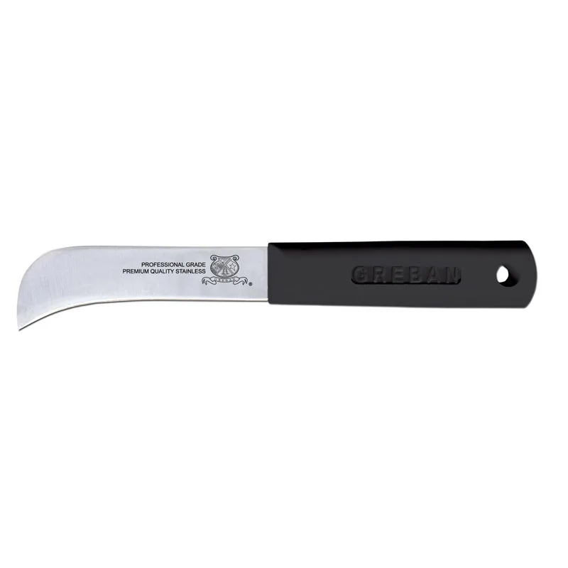 Omcan USA 12372 Produce Knife – 3-1/4" Lettuce Knife, Stainless Steel Blade, Black Plastic Handle