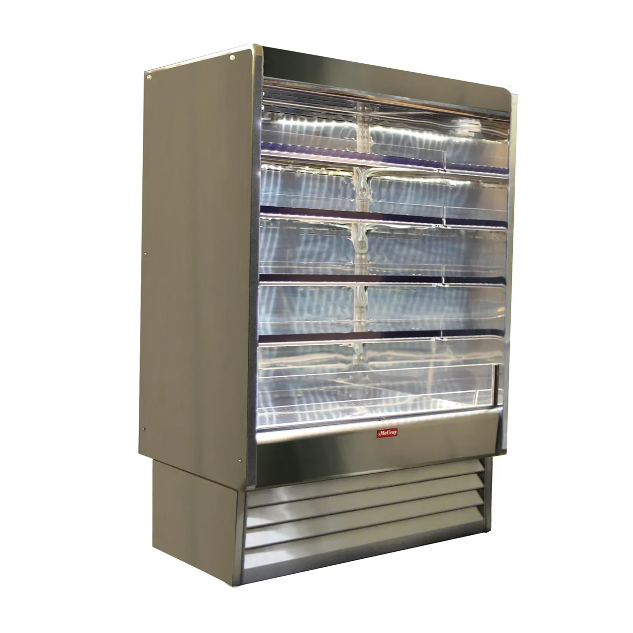 Howard-McCray SC-OD35E-3-S-LED 39" Vertical Dairy Open Merchandiser, Stainless Steel, Self-Contained