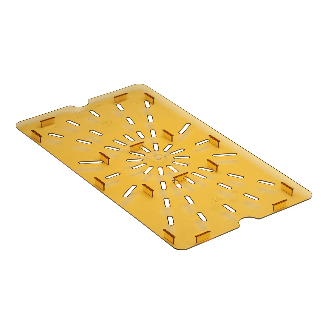 Cambro 10HPD150 Amber Plastic Box with H‑Pan Drain Shelf, Non‑Stick, -40°F to 300°F, NSF