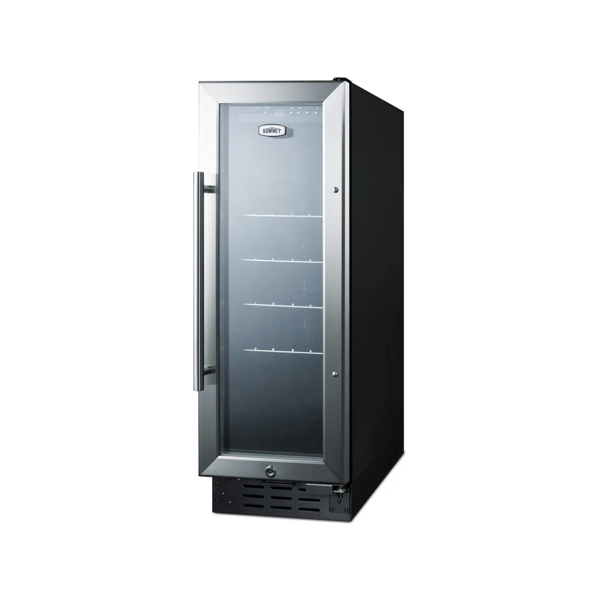 Summit SCR1225B Beverage Center with Locking Glass Door, Black Exterior, 2.2 cu. Ft.