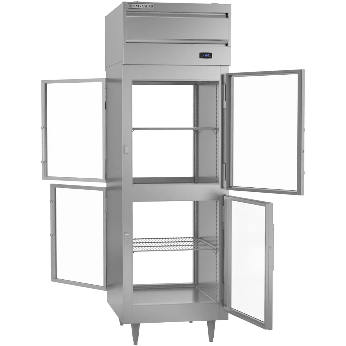 Beverage Air PFD1HC-1BHG 27" One Section Pass-Thru Freezer w/ 4 Glass Half Doors, 23 cu. ft.