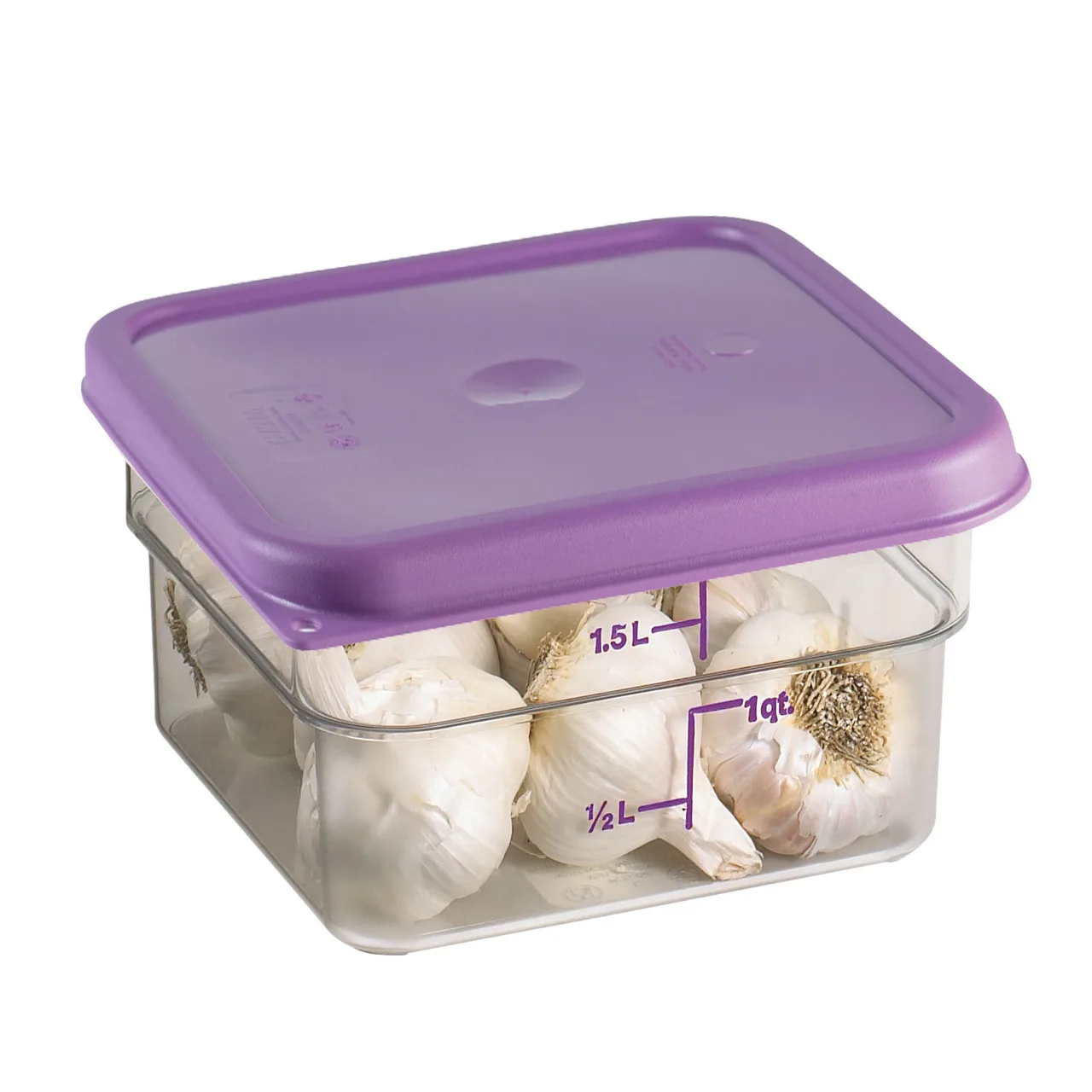 Cambro 2SFSCW441 2‑Quart Square Food Container 7¼"×7¼"×3⅞" Clear PC Dishwasher‑Safe – Container Only