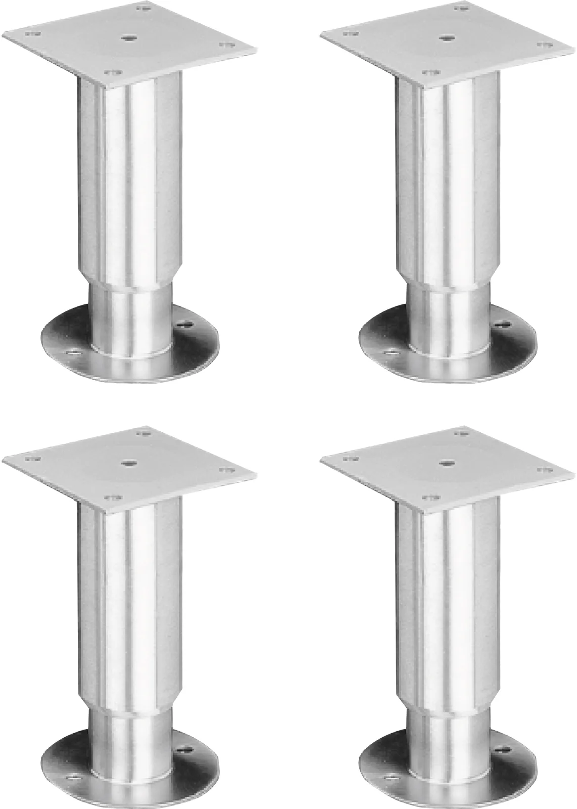 Vulcan ABC-FEET Security/Seismic Legs with Mounting Plate, 6" Height, Bamboo, Set of 4 Table Bases