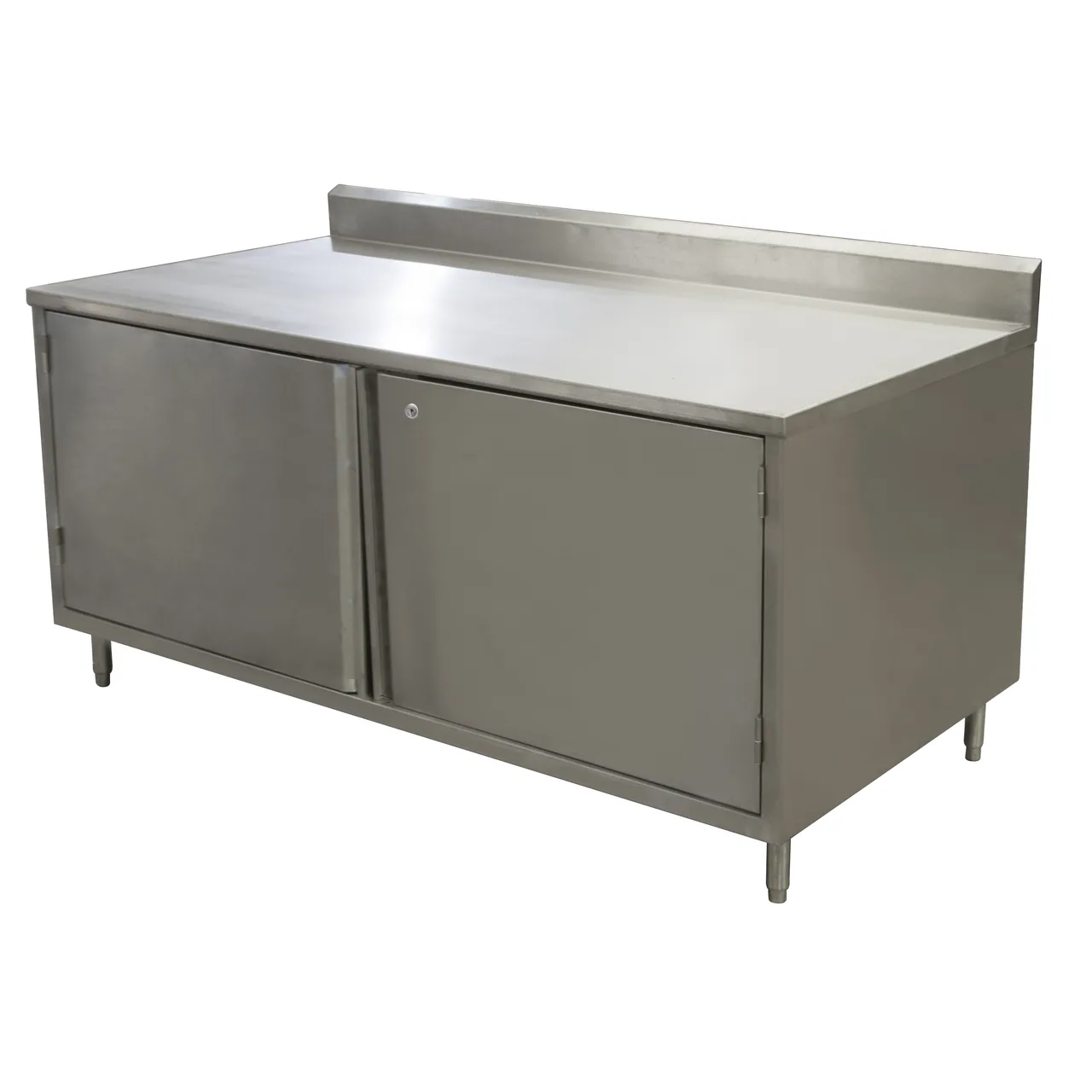 BK Resources CSTR5-3072HL 72" Work Table, Cabinet Base with Hinged Doors & Locks