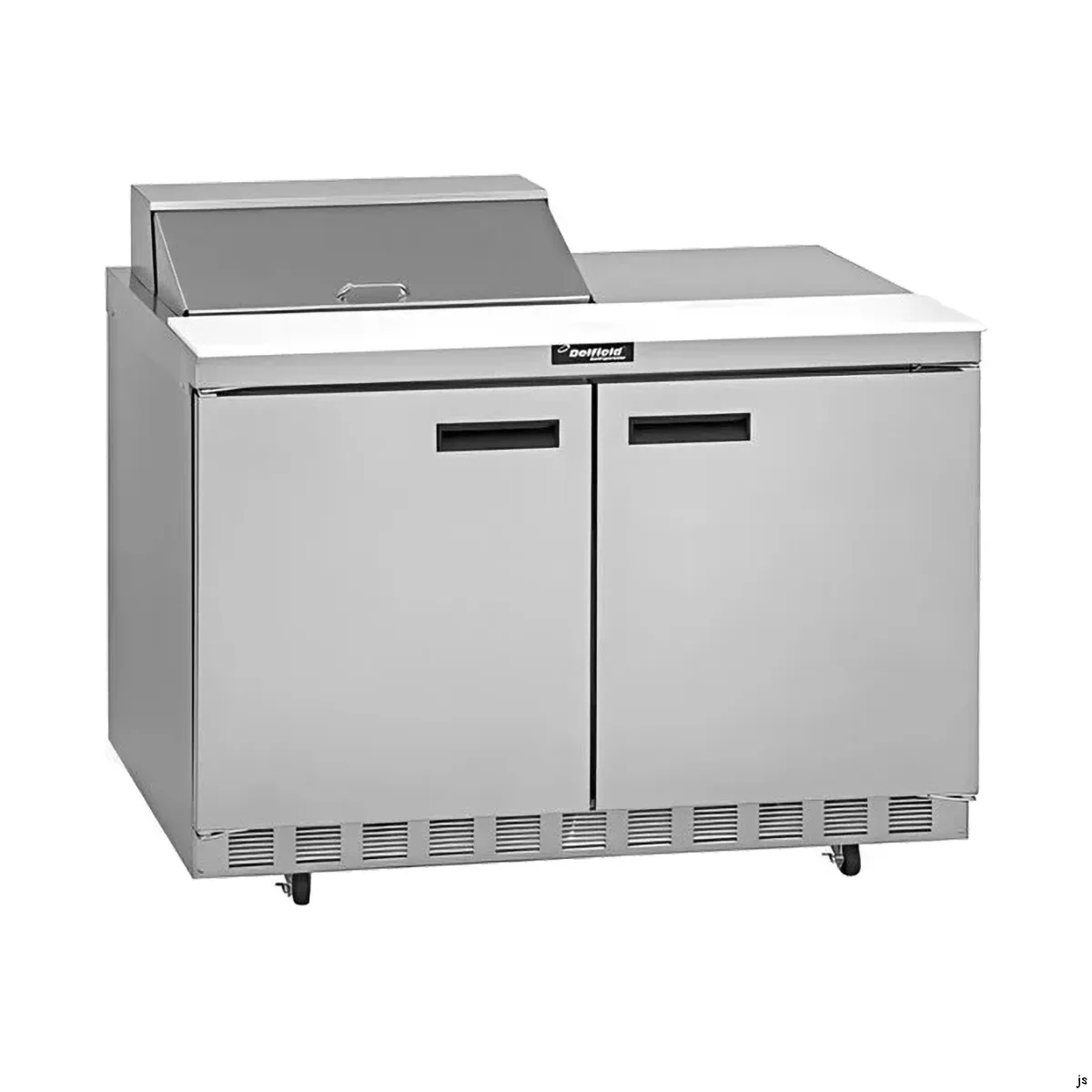 Delfield 4464NP-8 64" 2-Door Sandwich and Salad Prep Table, 8 Pans, Stainless Steel
