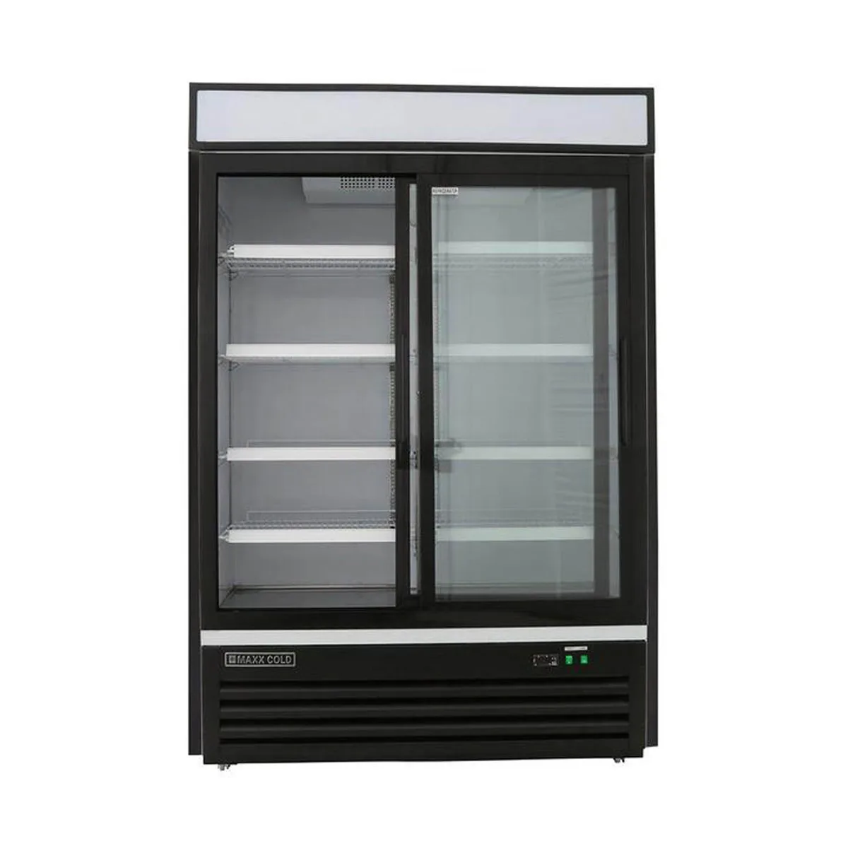 Maxx Cold MXM2-48RSBHC 54" Merchandiser Refrigerator in Black, w/ 2 Sliding Glass Door, 48 cu.ft.